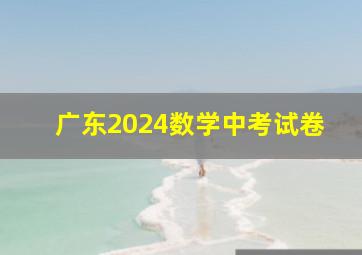 广东2024数学中考试卷