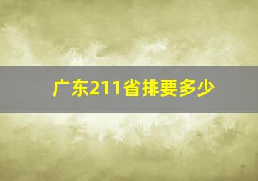 广东211省排要多少