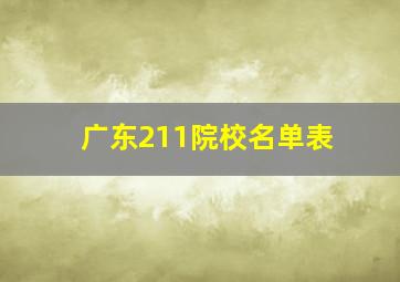 广东211院校名单表