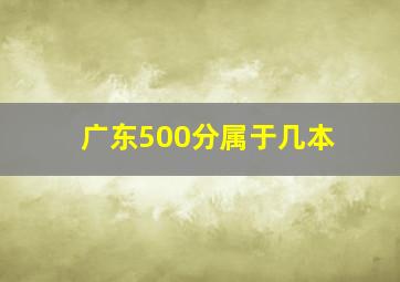 广东500分属于几本