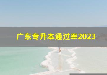 广东专升本通过率2023