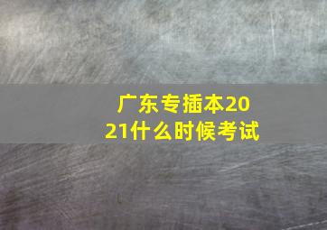 广东专插本2021什么时候考试