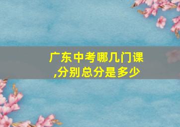 广东中考哪几门课,分别总分是多少