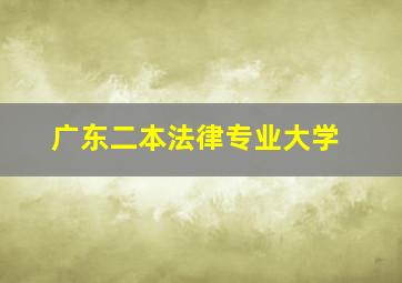 广东二本法律专业大学