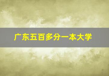 广东五百多分一本大学