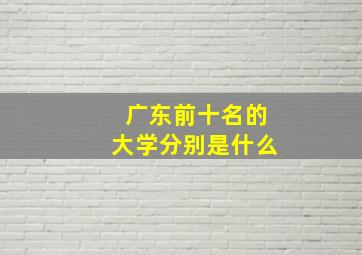 广东前十名的大学分别是什么