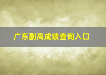 广东副高成绩查询入口