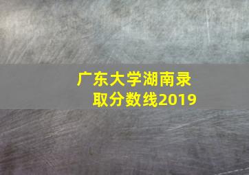 广东大学湖南录取分数线2019