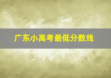 广东小高考最低分数线