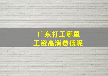 广东打工哪里工资高消费低呢