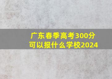 广东春季高考300分可以报什么学校2024