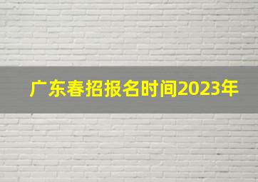 广东春招报名时间2023年