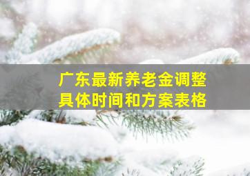 广东最新养老金调整具体时间和方案表格