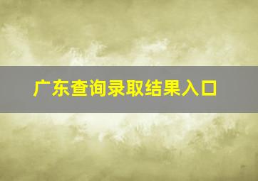 广东查询录取结果入口