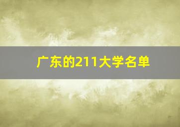 广东的211大学名单