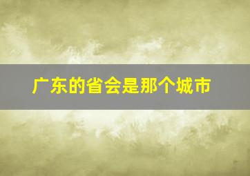 广东的省会是那个城市