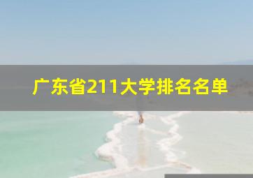 广东省211大学排名名单