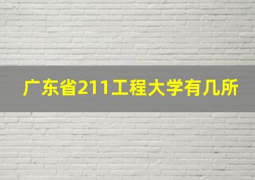 广东省211工程大学有几所