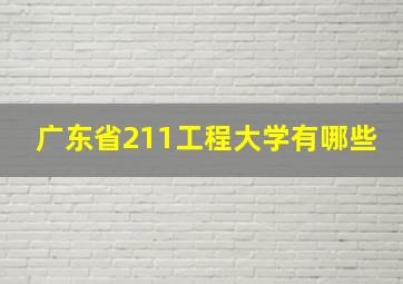 广东省211工程大学有哪些