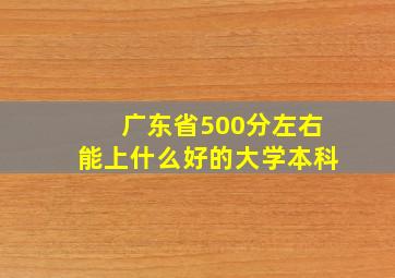 广东省500分左右能上什么好的大学本科