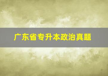 广东省专升本政治真题