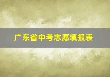 广东省中考志愿填报表