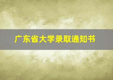 广东省大学录取通知书