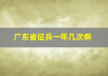 广东省征兵一年几次啊