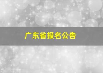 广东省报名公告