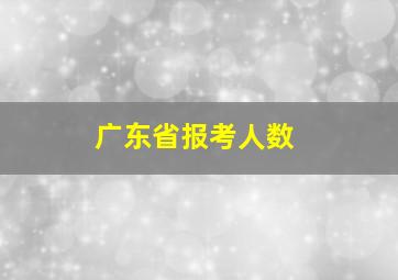 广东省报考人数