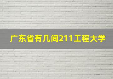 广东省有几间211工程大学