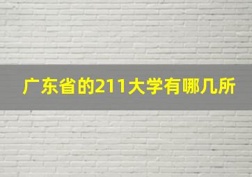 广东省的211大学有哪几所