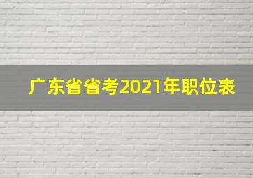 广东省省考2021年职位表