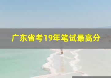 广东省考19年笔试最高分