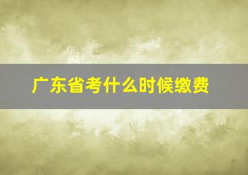 广东省考什么时候缴费