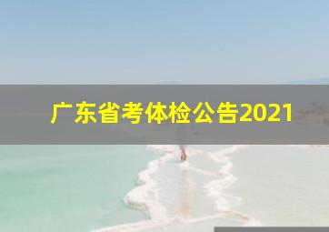 广东省考体检公告2021