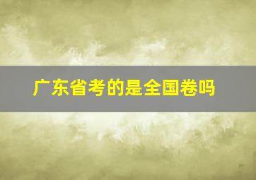 广东省考的是全国卷吗