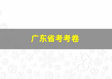 广东省考考卷