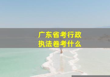 广东省考行政执法卷考什么