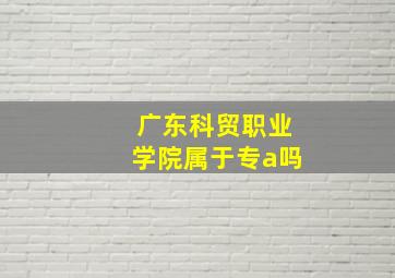 广东科贸职业学院属于专a吗