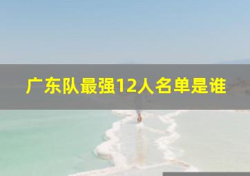 广东队最强12人名单是谁