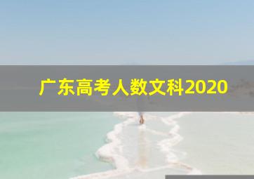 广东高考人数文科2020