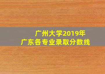 广州大学2019年广东各专业录取分数线