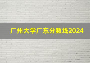 广州大学广东分数线2024