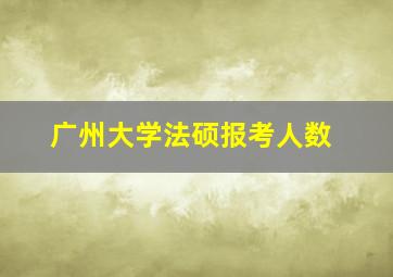 广州大学法硕报考人数