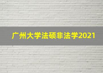 广州大学法硕非法学2021