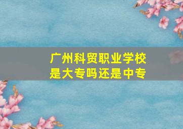 广州科贸职业学校是大专吗还是中专