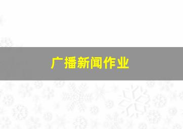 广播新闻作业