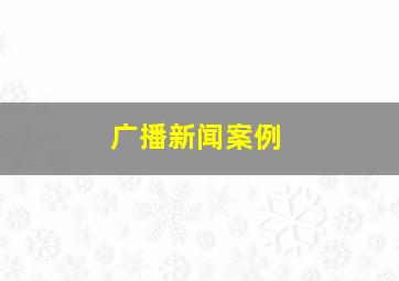 广播新闻案例