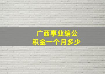 广西事业编公积金一个月多少